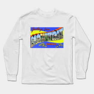 Greetings from Moultrie, Georgia - Vintage Large Letter Postcard Long Sleeve T-Shirt